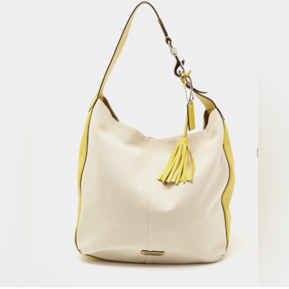 New- COACH AVERY HOBO - charmeuse leather / linen